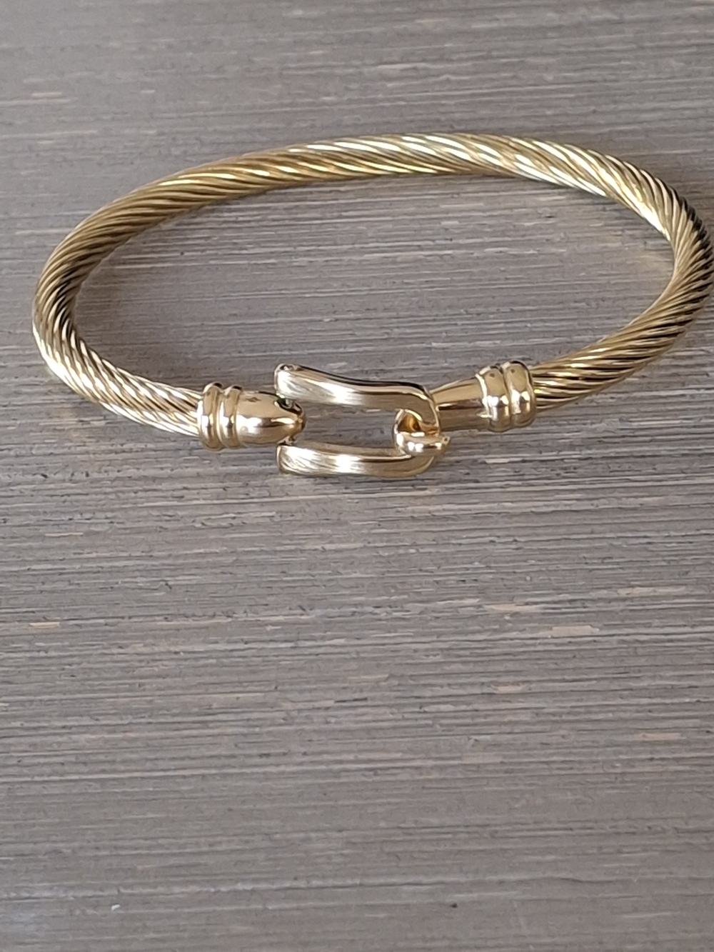 Gold-Tone Twisted Cable Bangle Bracelet